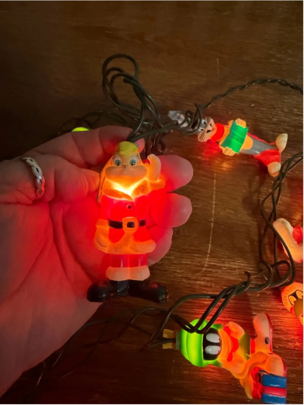 Vintage 1998 Looney Tunes Christmas Lights 10 Character 9 Ft String WORKS L878X